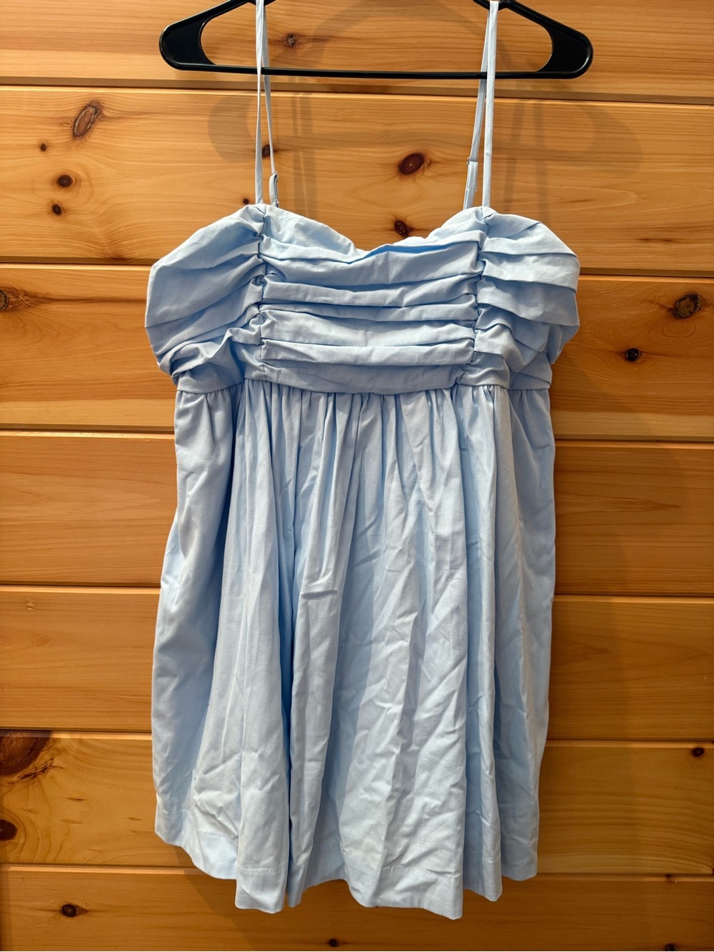 Free Assembly Light Blue Ruched Cotton Mini Dress NWT Size XL